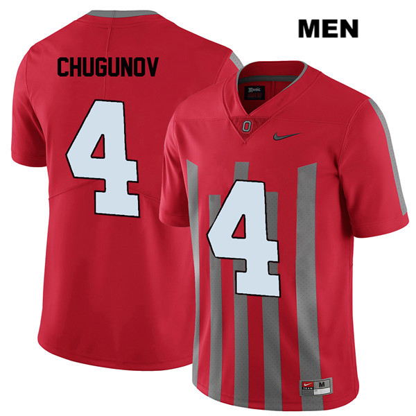 Ohio State Buckeyes Men's Chris Chugunov #4 Red Authentic Nike Elite College NCAA Stitched Football Jersey TW19O76VJ